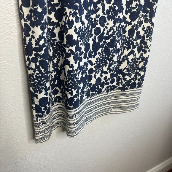 Tory Burch Elisabeth Printed T-Shirt Dress Size S Pima Cotton Blue Floral EUC - Picture 3 of 8